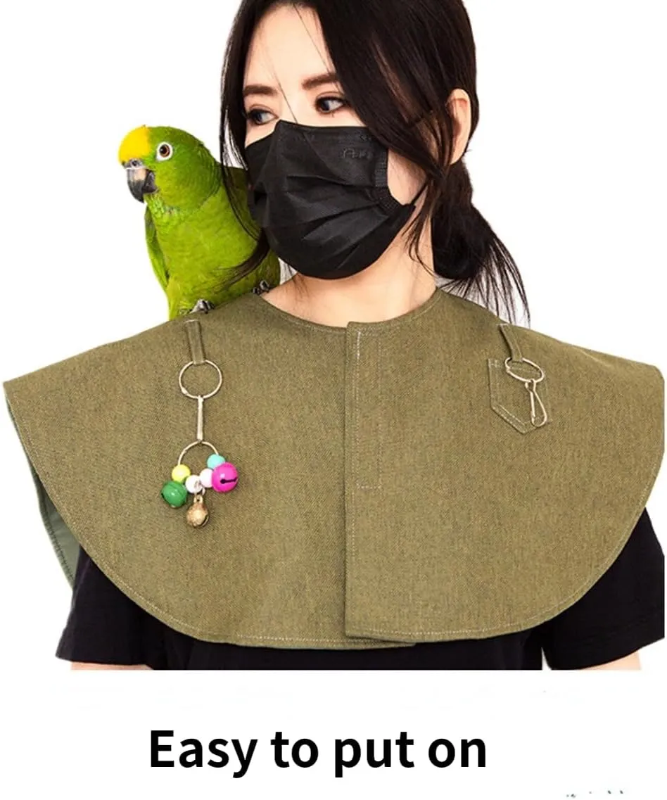 Pet Bird Shoulder Poop Protector and Protective Anti-Scratch Arm Guard Set, Anti-Bite Shoulder Pad Diaper Shawl for Parrot Macaw African Budgies Parakeet Agapornis Fischeri Cockatiel Lovebird