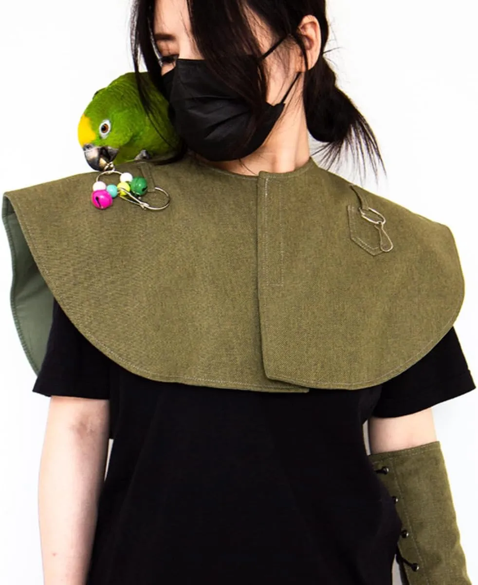Pet Bird Shoulder Poop Protector and Protective Anti-Scratch Arm Guard Set, Anti-Bite Shoulder Pad Diaper Shawl for Parrot Macaw African Budgies Parakeet Agapornis Fischeri Cockatiel Lovebird