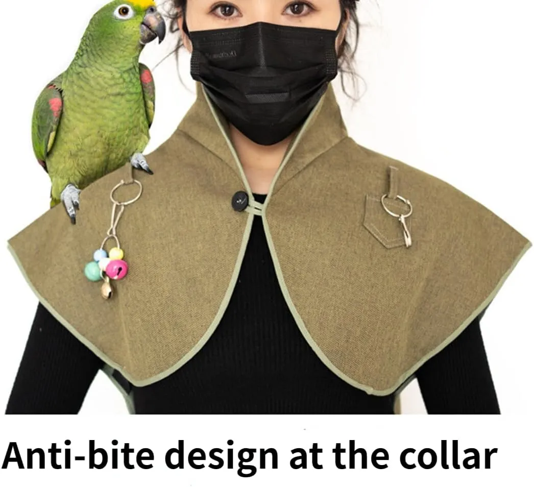 Pet Bird Upgraded Shoulder, Neck Poop Protector and Protective Anti-Scratch Arm Guard Set, Anti-Bite Shoulder Pad Diaper Shawl for Parrot Macaw African Budgies Parakeet Agapornis Fischeri Cockatiel