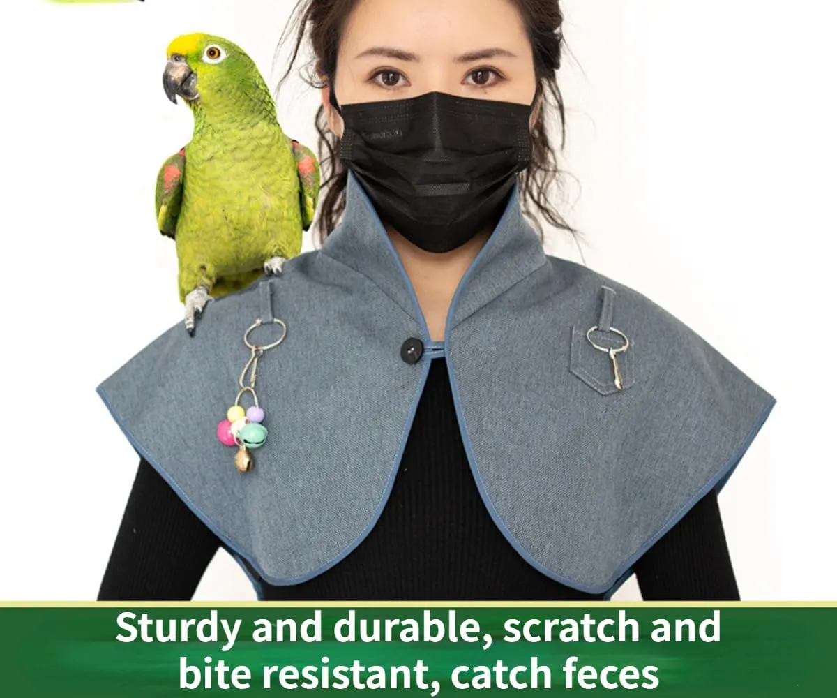 Pet Bird Upgraded Shoulder, Neck Poop Protector and Protective Anti-Scratch Arm Guard Set, Anti-Bite Shoulder Pad Diaper Shawl for Parrot Macaw African Budgies Parakeet Agapornis Fischeri Cockatiel