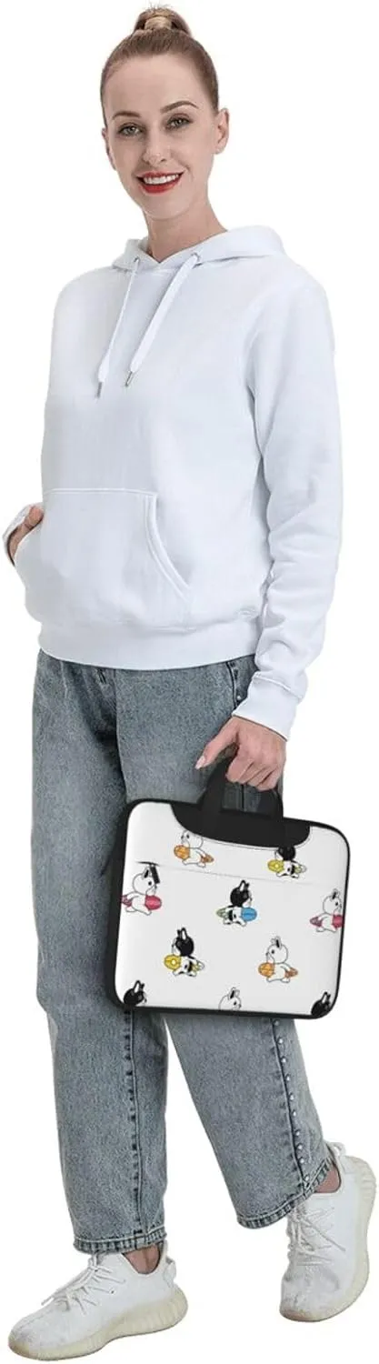 Pet French Bulldog Laptop Bag Classic Slim Briefcase Messenger Bag, Spacious, Ergonomic