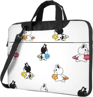 Pet French Bulldog Laptop Bag Classic Slim Briefcase Messenger Bag, Spacious, Ergonomic