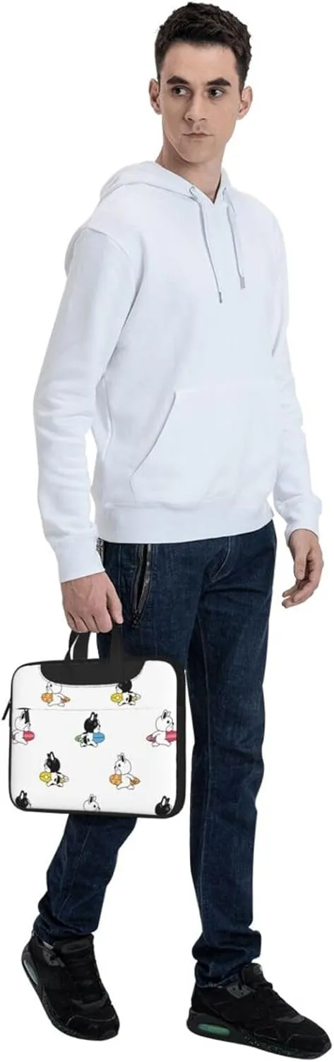 Pet French Bulldog Laptop Bag Classic Slim Briefcase Messenger Bag, Spacious, Ergonomic