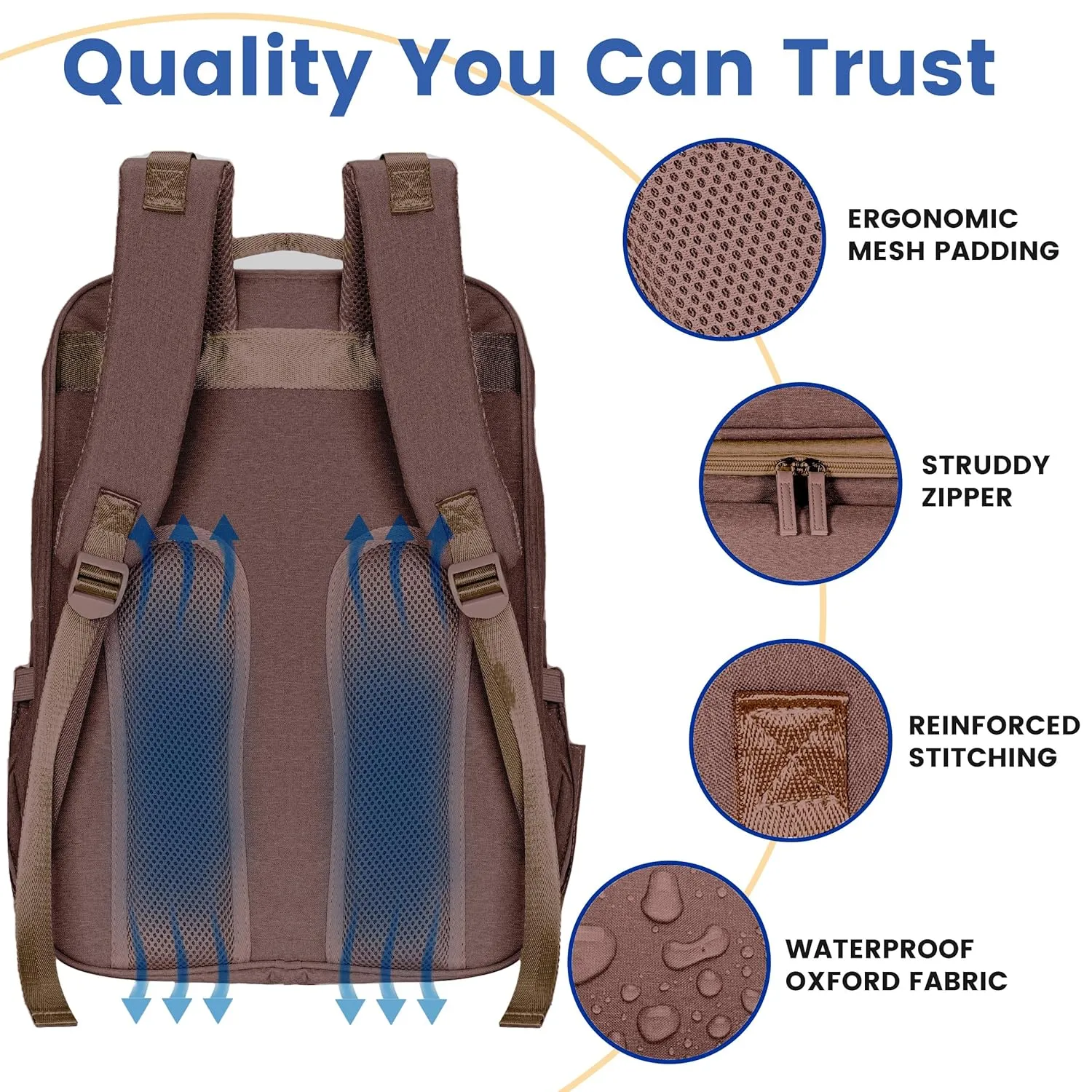 PILLANI Baby Diaper Bag Backpack - Diaper Backpack - Large Bag for Boys & Girls - Waterproof Travel Diaper Bags with Changing Pad - Baby Registry Search & Shower Gifts - Newborn Essentials Must Haves