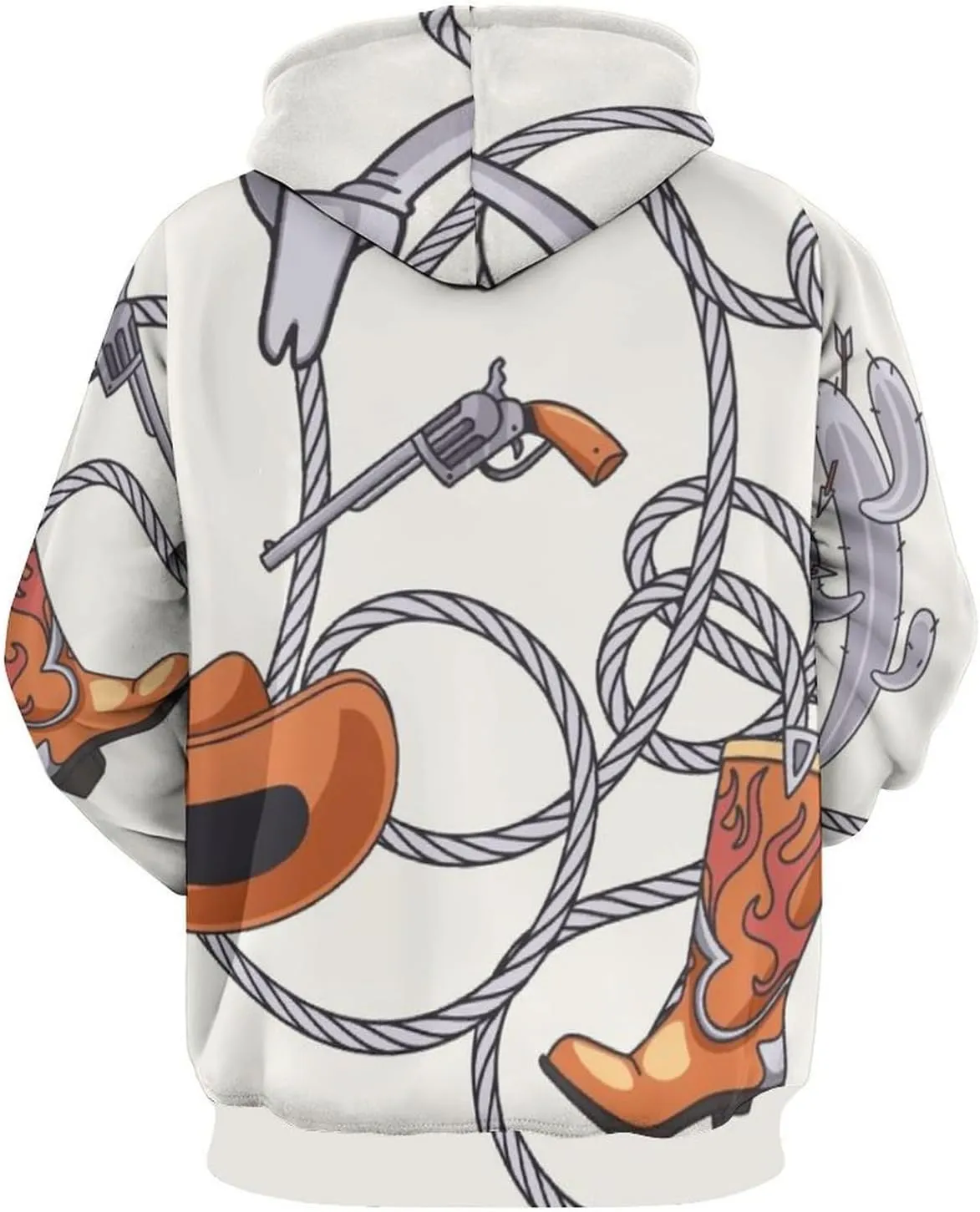 Pink Cowgirl Boots And Hats Hoodies for Men Cartoon Cowboy Womens Mens Sweatshirt