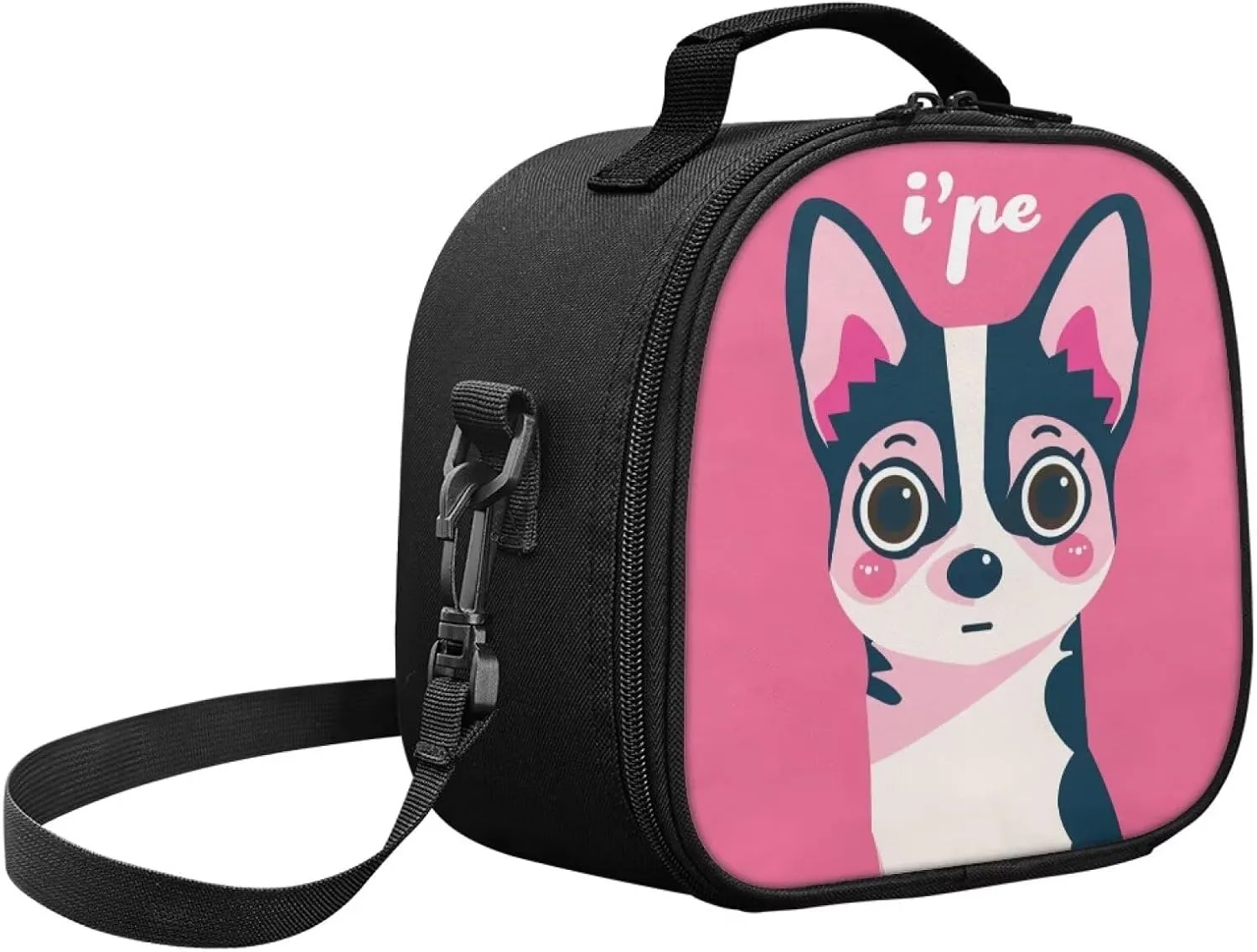 Pink Dog Kids Lunch Bag for Outdoor Activities Thermal Girls Lunch Bag Kids Cute Cartoon Design Kids Love Retards Food Temperature Loss for Lunch Boxes Food Drinks Etc