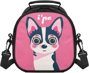 Pink Dog Kids Lunch Bag for Outdoor Activities Thermal Girls Lunch Bag Kids Cute Cartoon Design Kids Love Retards Food Temperature Loss for Lunch Boxes Food Drinks Etc