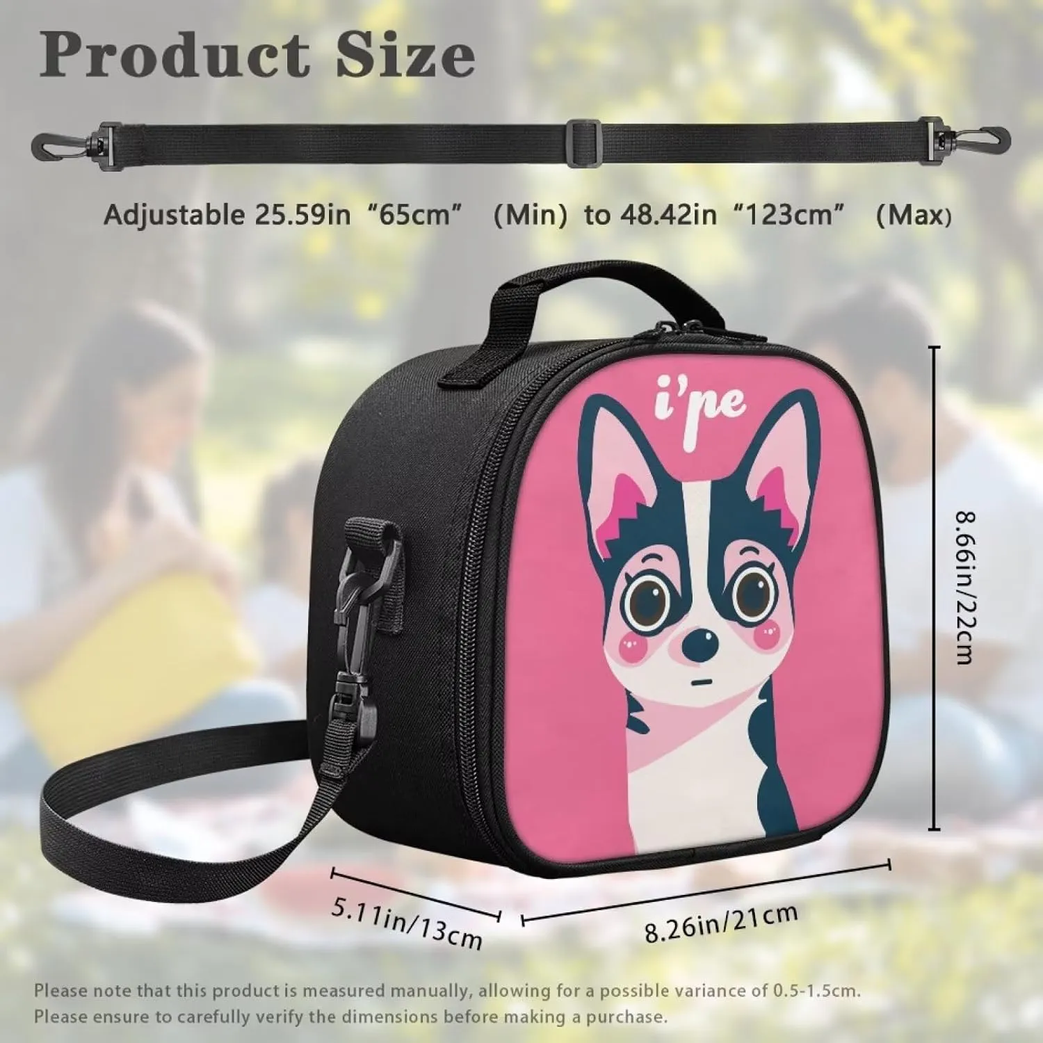 Pink Dog Kids Lunch Bag for Outdoor Activities Thermal Girls Lunch Bag Kids Cute Cartoon Design Kids Love Retards Food Temperature Loss for Lunch Boxes Food Drinks Etc