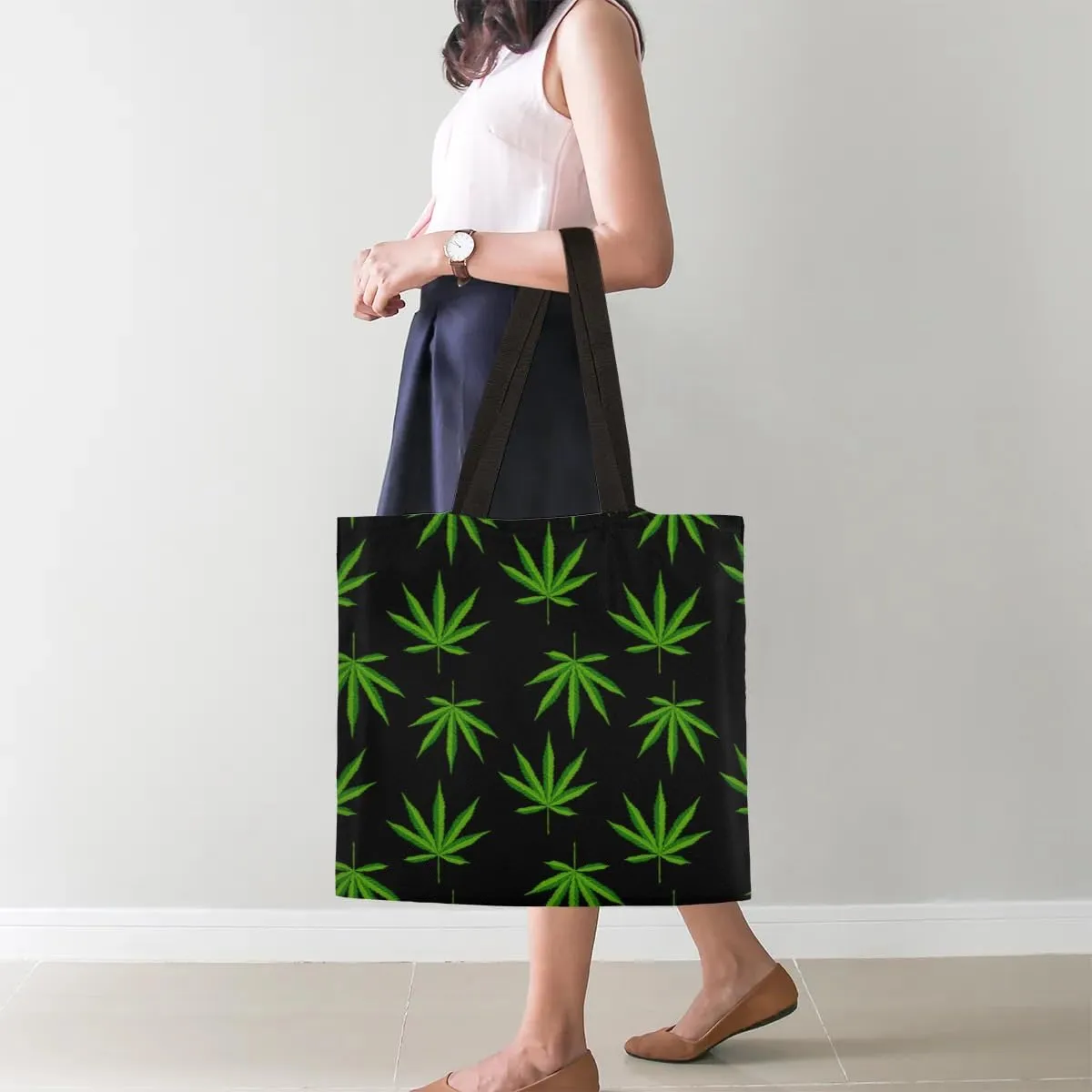 Pink Roses Flowers Bloom Canvas Tote Bag for Women Men Stylish Tote Handbag Shoulder Bag Reusable Grocery Bag