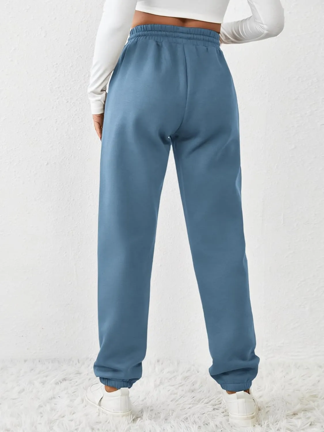 PINSPARK Women's Fleece Lined Sweatpants Winter Joggers Athletic Pants Casual Thick Warm Trousers Pockets