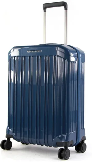 Piquadro PQ-Light Ultra Slim 4-Wheel Cabin Trolley 55 cm Cobalt Blue, blue, Einheitsgröße, 0