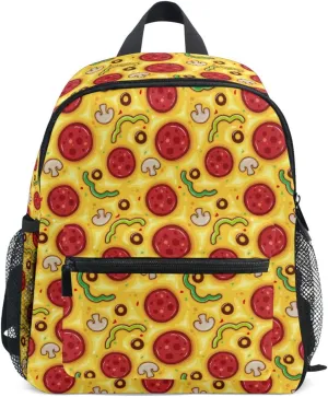 Pizza Pie Print Kids Backpack Toddlers 12 Inch Lightweight Preschool Backpack for Boys Girls 3-8Y Bookbag with Adjustable Straps
