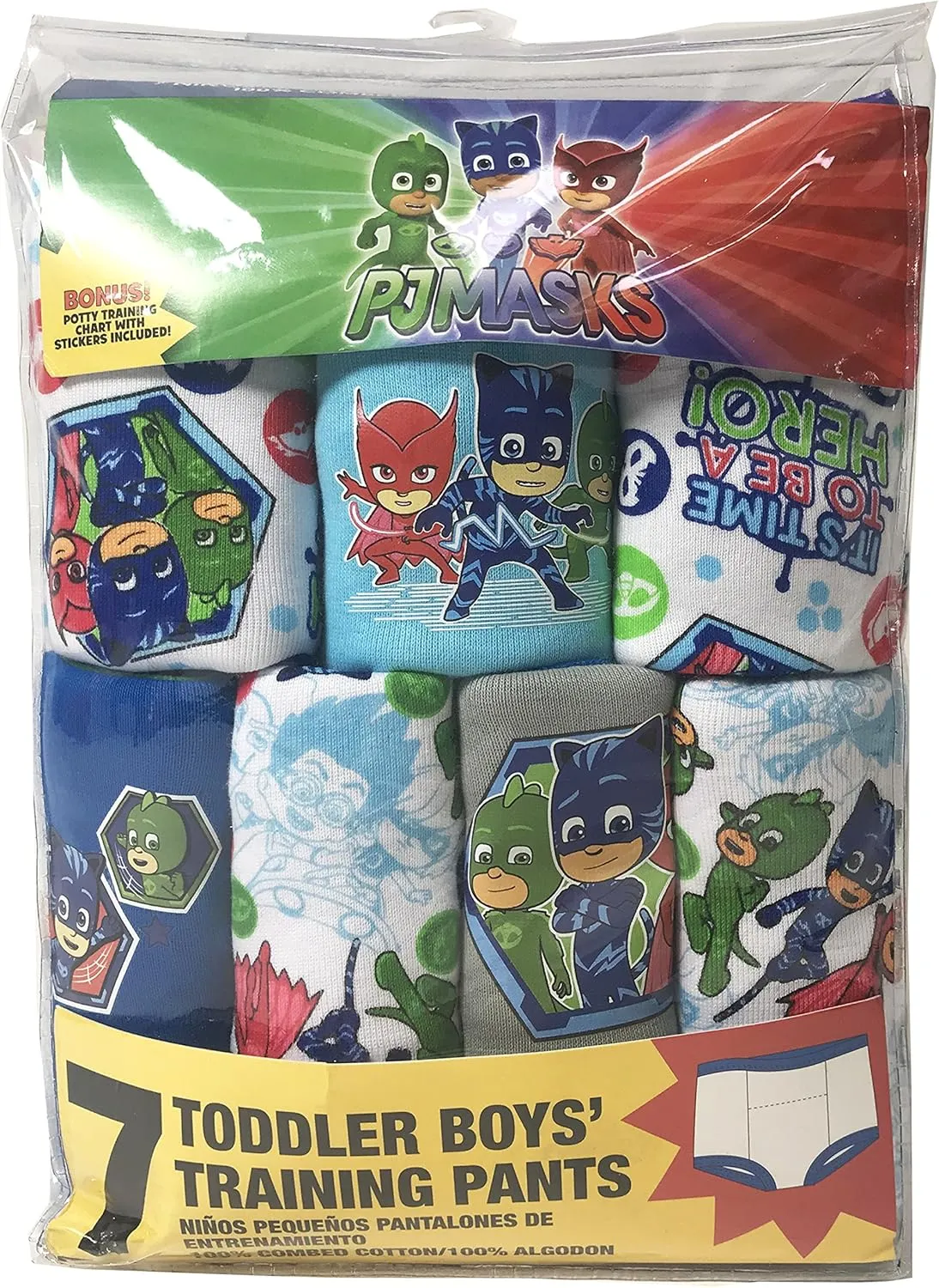 PJ Masks Toddler Boys' Potty Training Pants Includes Success Tracking Chart and Stickers in Sizes 2t, 3t, and 4t