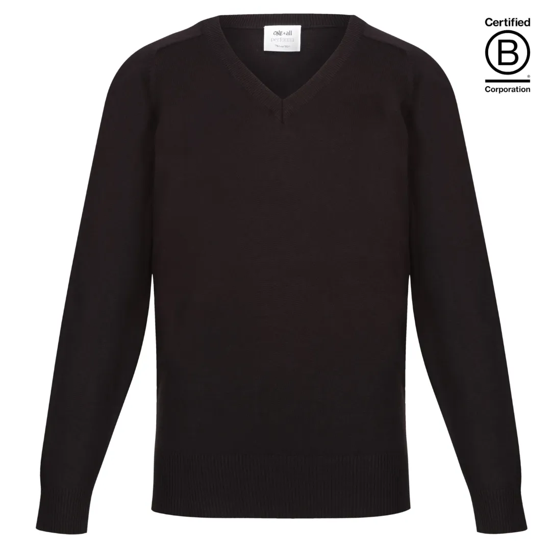 Plain lightweight 50/50 v-neck Performa 25 school jumper
