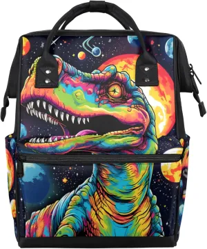 Planet Dinosaur Diaper Bag Mommy Bags With Adjustable Shoulder Strap Waterproof Multifunction Shoulder Bag Travel Large Capacity Backpack for Moms And Dads