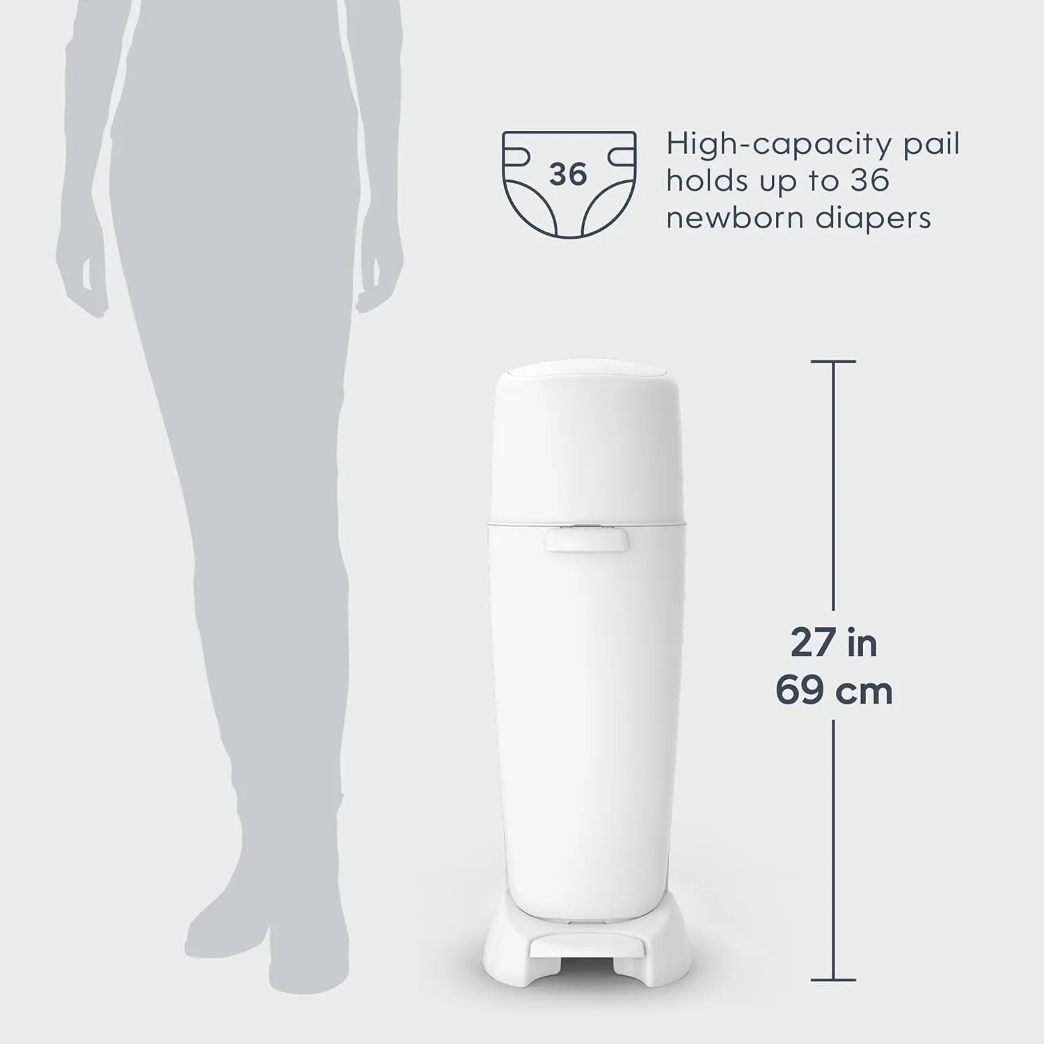Playtex Diaper Genie Complete Pail with Built-In Odor Controlling Antimicrobial, Includes Pail & 1 Refill, White , 8.36 Pound