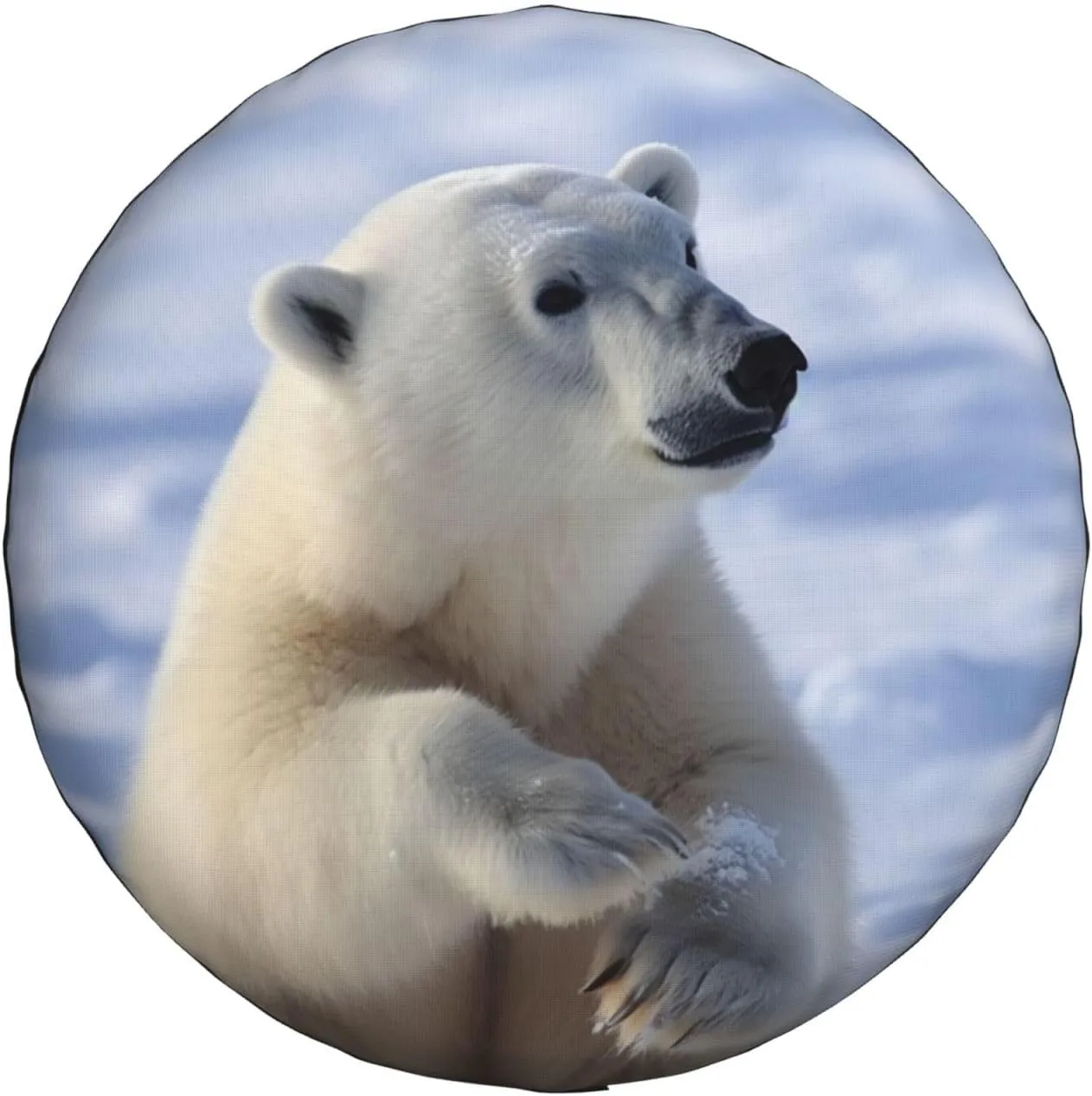 Polar Bear Tire Cover Outdoor Waterproof Snow Sun Rain Wheel Cover Portable Wheel Bags Camper Spare Tire Cover Universal Car Tire Protectors for Trailer RV SUV