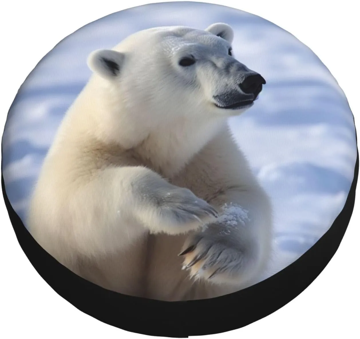 Polar Bear Tire Cover Outdoor Waterproof Snow Sun Rain Wheel Cover Portable Wheel Bags Camper Spare Tire Cover Universal Car Tire Protectors for Trailer RV SUV