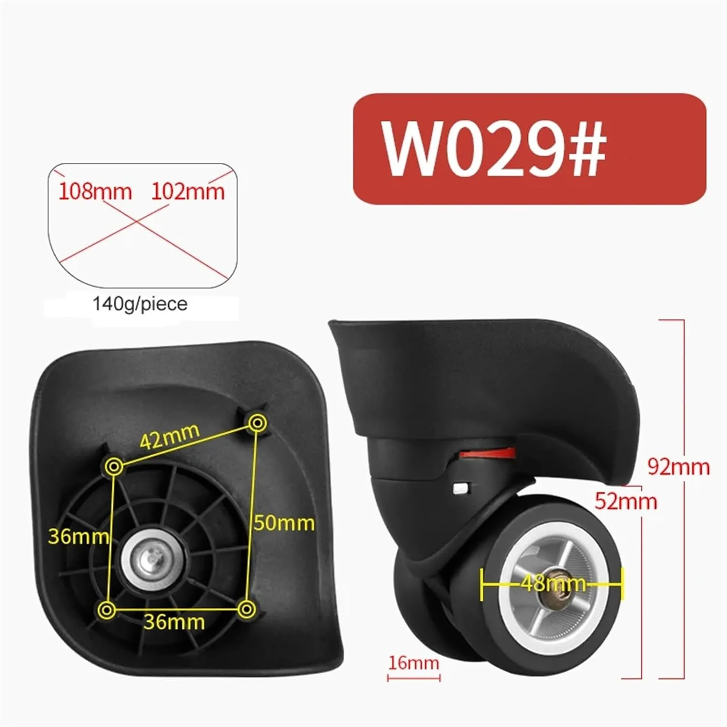 PONNYC Luggage Wheels Accessories, Suitcase Trolley Universal Wheel Casters Mute Repair Old Suitcase 1Pcs(Rimowa 50cm)