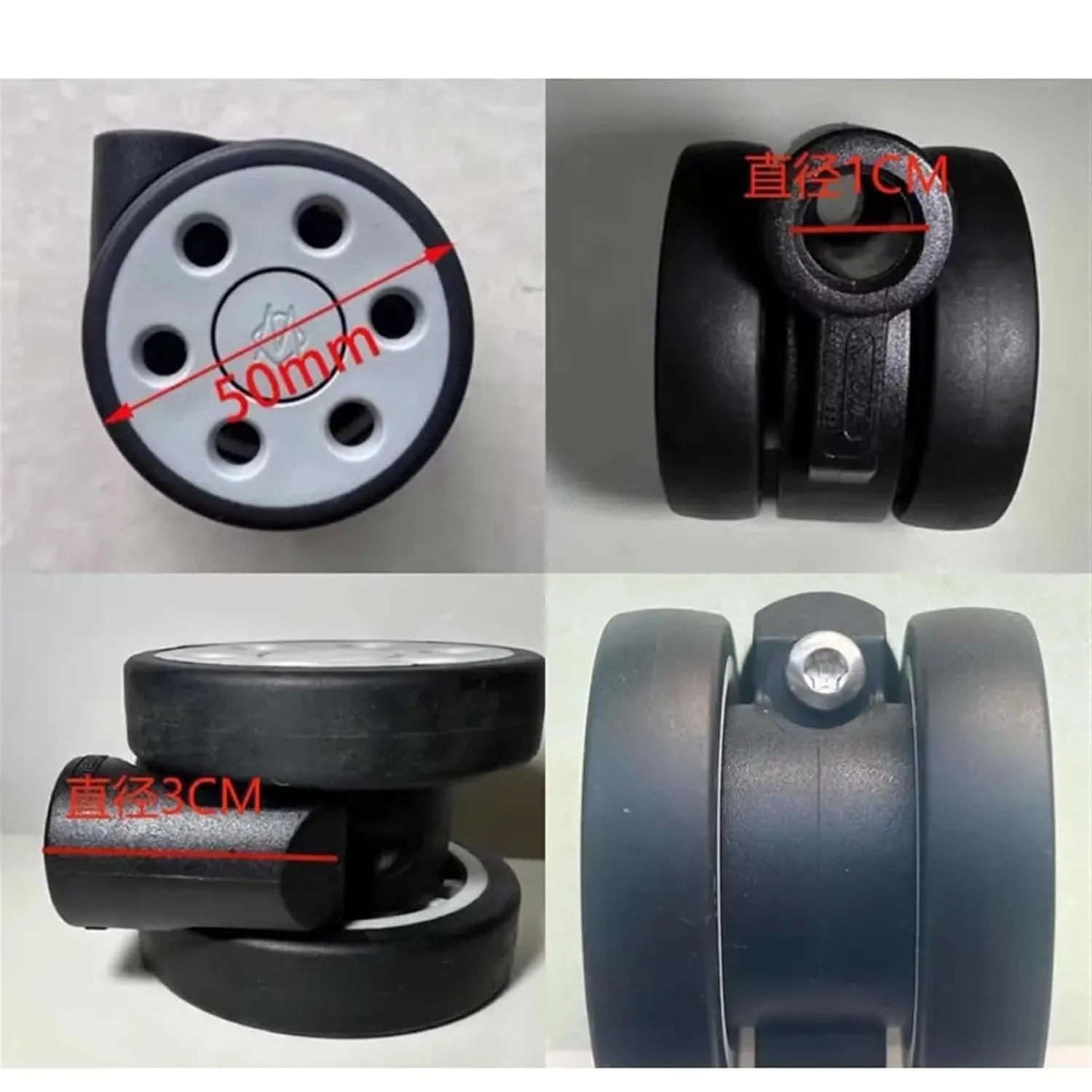 PONNYC Luggage Wheels Accessories, Suitcase Trolley Universal Wheel Casters Mute Repair Old Suitcase 1Pcs(Rimowa 50cm)