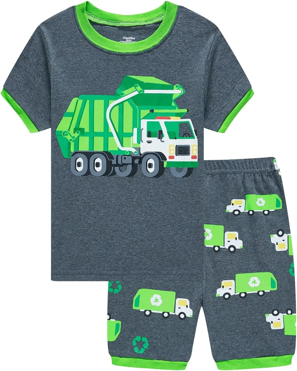 Popshion Boys Pajamas 100% Cotton Toddler Clothes Summer Pjs for Boy Planet Dinosaur Sleepwear Kids Short Sets 2-10 Years