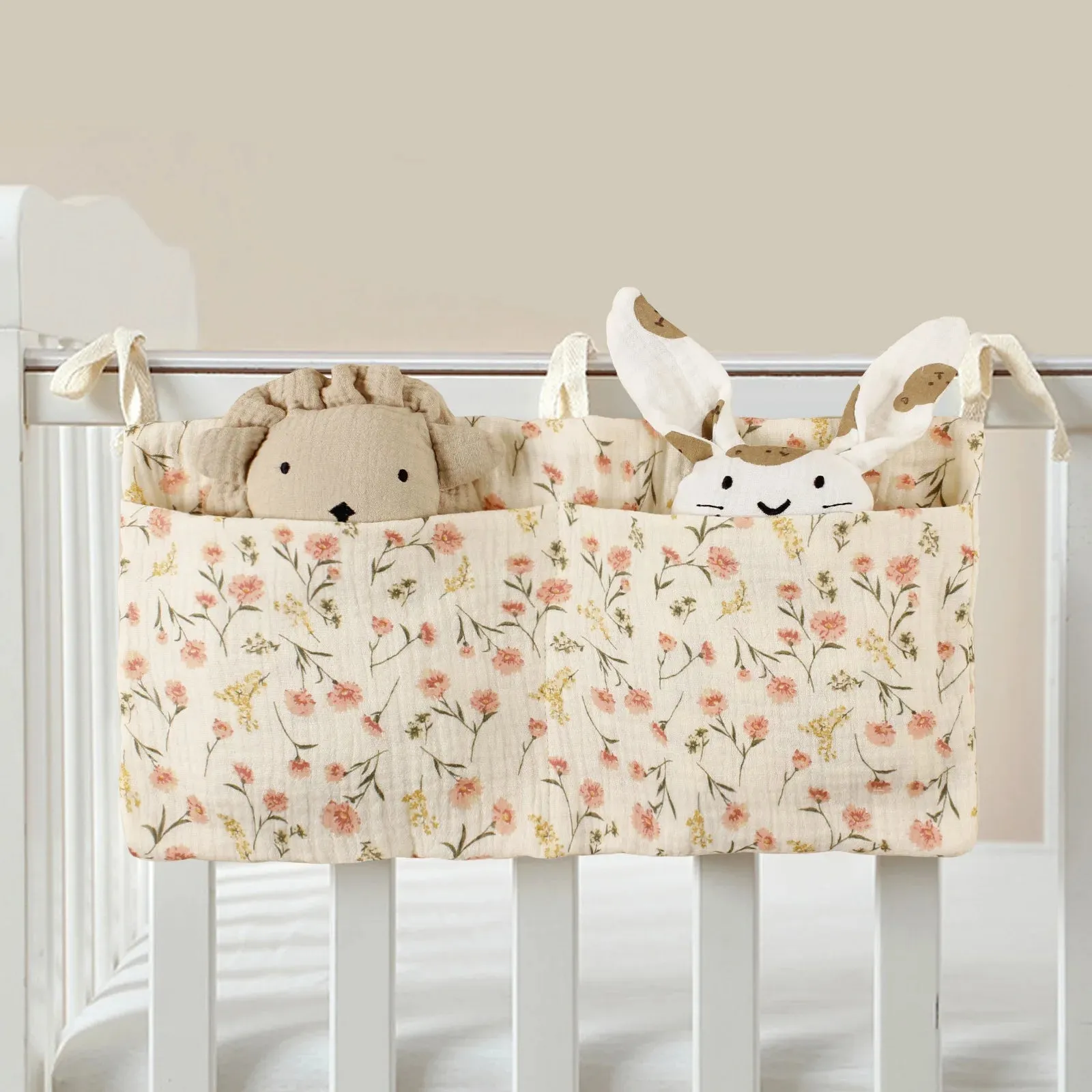 Portable Baby Bedside Dual-Pocket Storage Bag