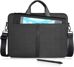 Portable Drawing Tablet Sleeve Case for Wacom Cintiq 16/ Intuos Pro PTH860, Huion Kamvas Pro 16 Shoulder Protective Bag, Black