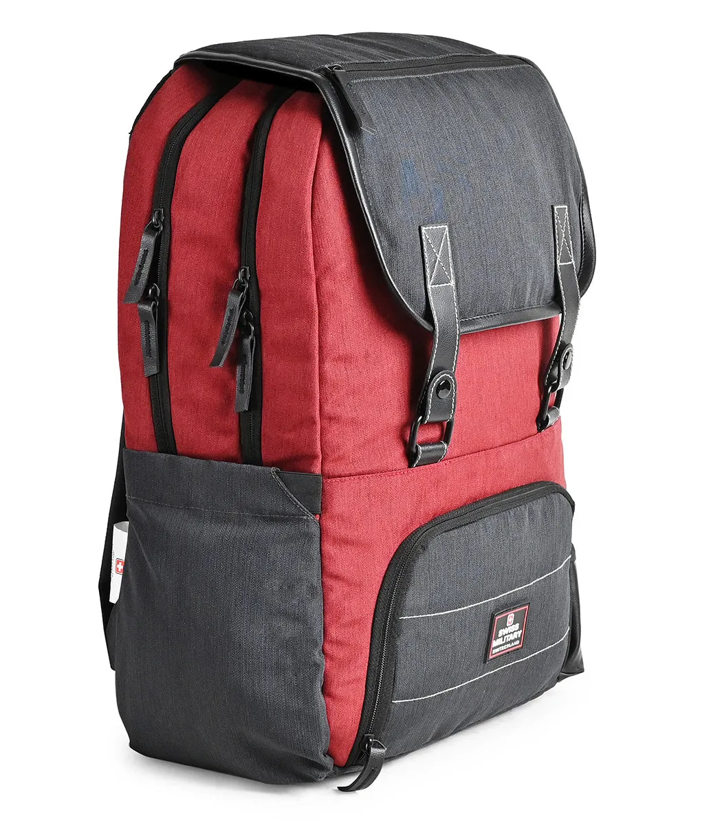 Posh Waterproof Laptop Backpack With Anti-Theft Pocket, Maroon & Charcoal | LBP107