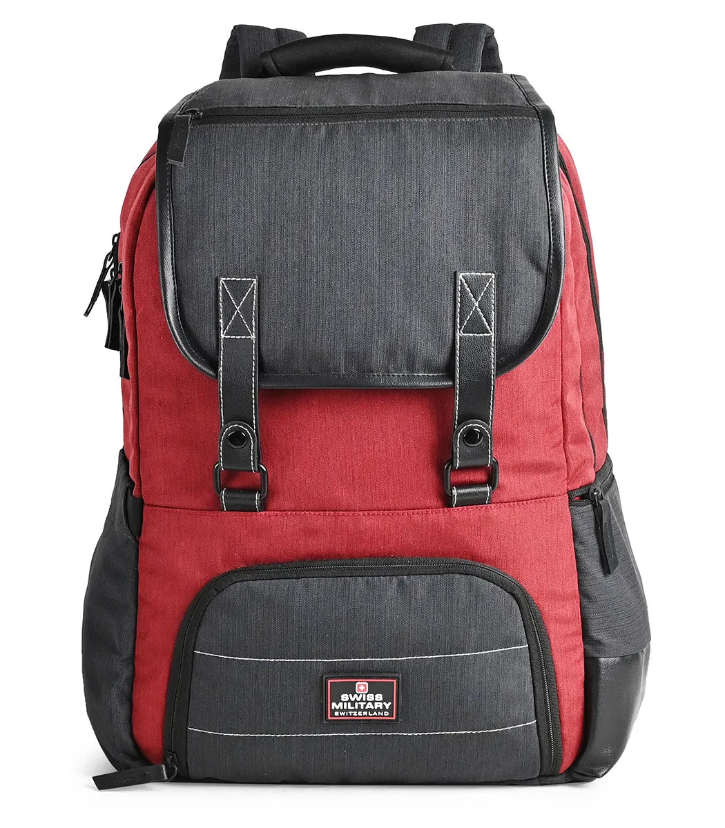 Posh Waterproof Laptop Backpack With Anti-Theft Pocket, Maroon & Charcoal | LBP107