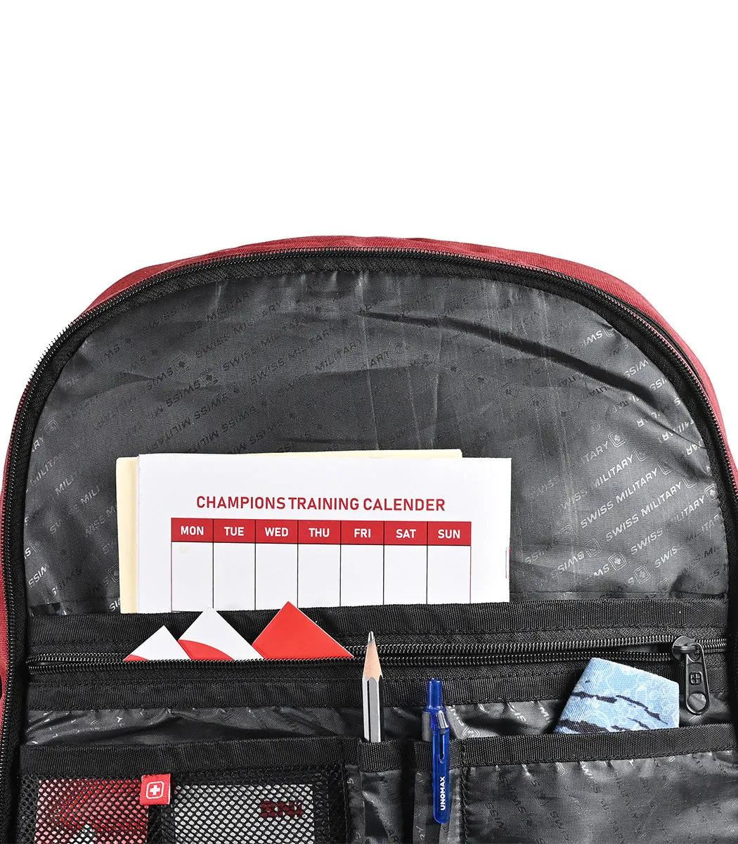 Posh Waterproof Laptop Backpack With Anti-Theft Pocket, Maroon & Charcoal | LBP107