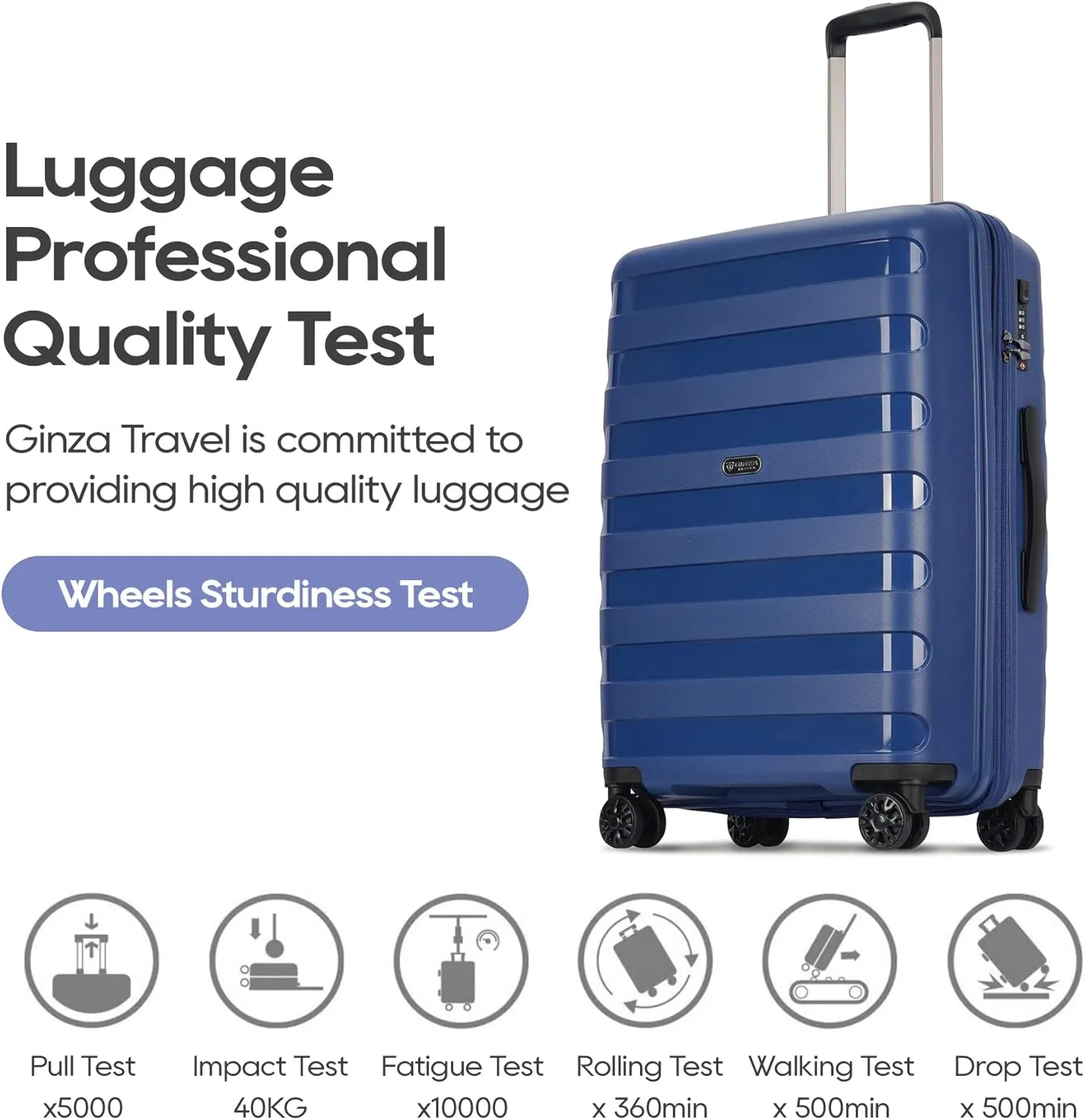PP material 28inch expandable suitcase with Double Spinner Wheels， Suitcase with TSA Lock，Lightweight Large Luggage for Family Travel，Blue color