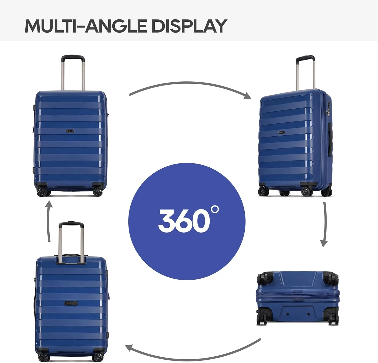 PP material 28inch expandable suitcase with Double Spinner Wheels， Suitcase with TSA Lock，Lightweight Large Luggage for Family Travel，Blue color