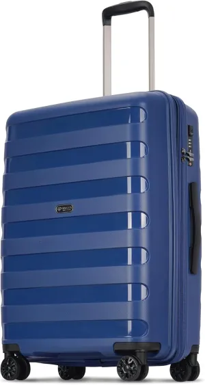 PP material 28inch expandable suitcase with Double Spinner Wheels， Suitcase with TSA Lock，Lightweight Large Luggage for Family Travel，Blue color