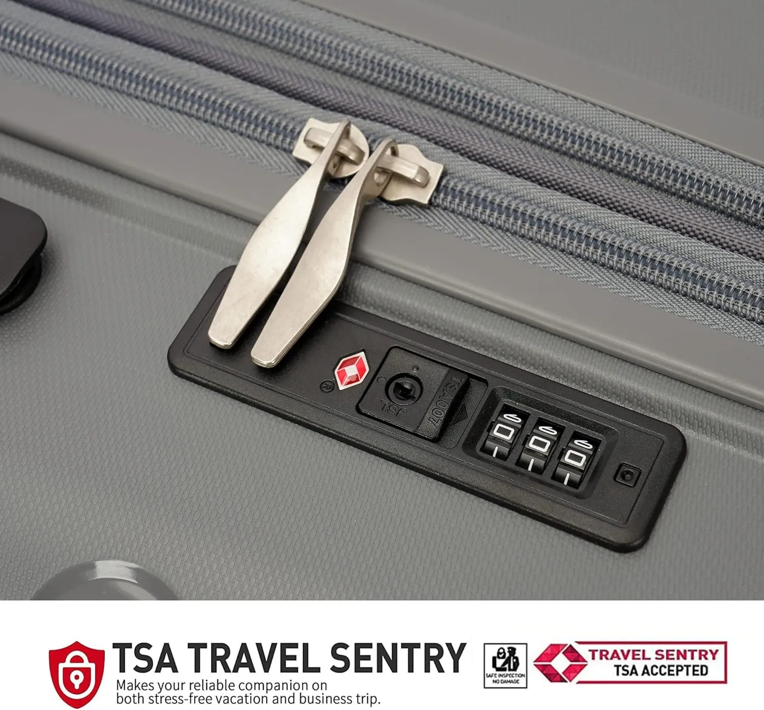 PP material Expandable Carry On Luggage Airline Approved, 20 Inch Hardside Carry On Suitcase with Wheels, Travel Harshell Spinner Small Luggage with Tsa Lock,Grey color, 20-Inch Carry-On