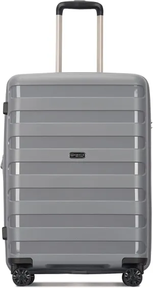 PP material Expandable Carry On Luggage Airline Approved, 20 Inch Hardside Carry On Suitcase with Wheels, Travel Harshell Spinner Small Luggage with Tsa Lock,Grey color, 20-Inch Carry-On