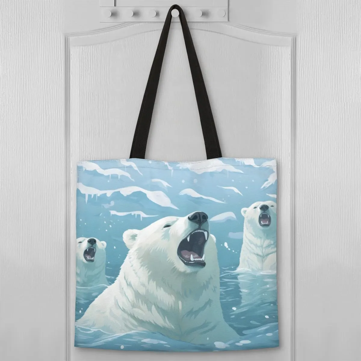 Pretty White Cow Canvas Tote Bag for Women Men Stylish Tote Handbag Shoulder Bag Reusable Grocery Bag