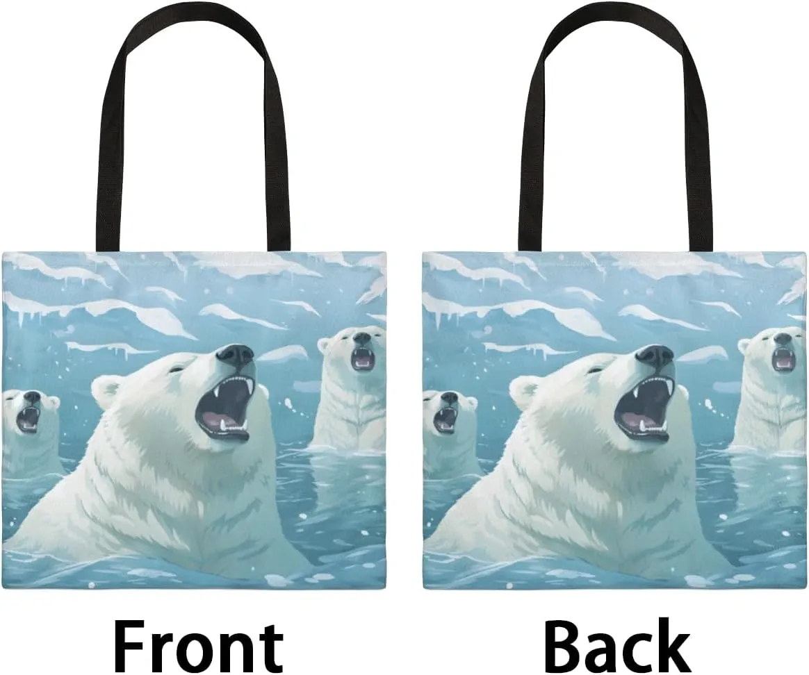 Pretty White Cow Canvas Tote Bag for Women Men Stylish Tote Handbag Shoulder Bag Reusable Grocery Bag