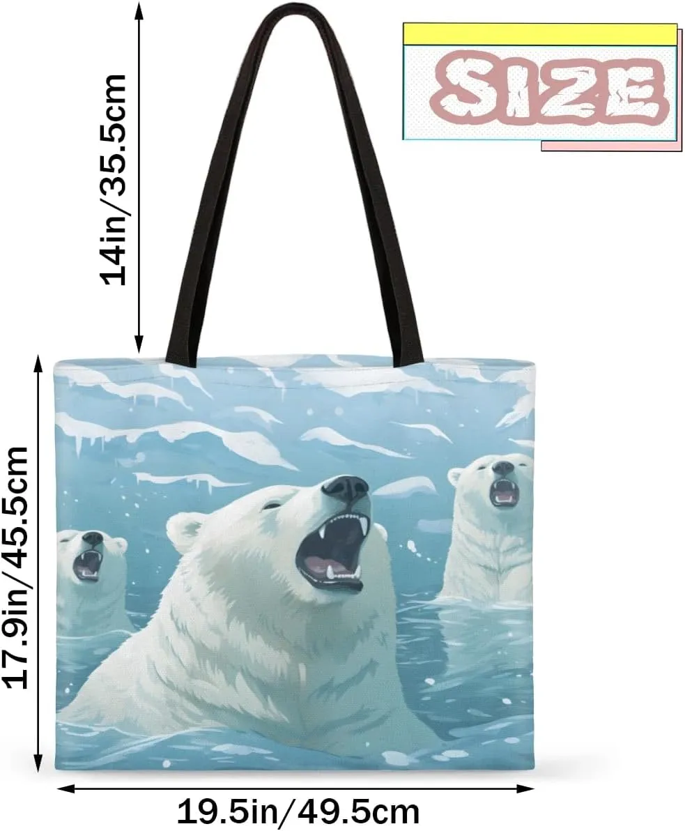Pretty White Cow Canvas Tote Bag for Women Men Stylish Tote Handbag Shoulder Bag Reusable Grocery Bag