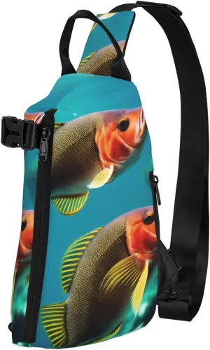 Print Flowers Sling Bags Crossbody Sling Backpack Travel Hiking Daypack Chest Bag For Man And Women