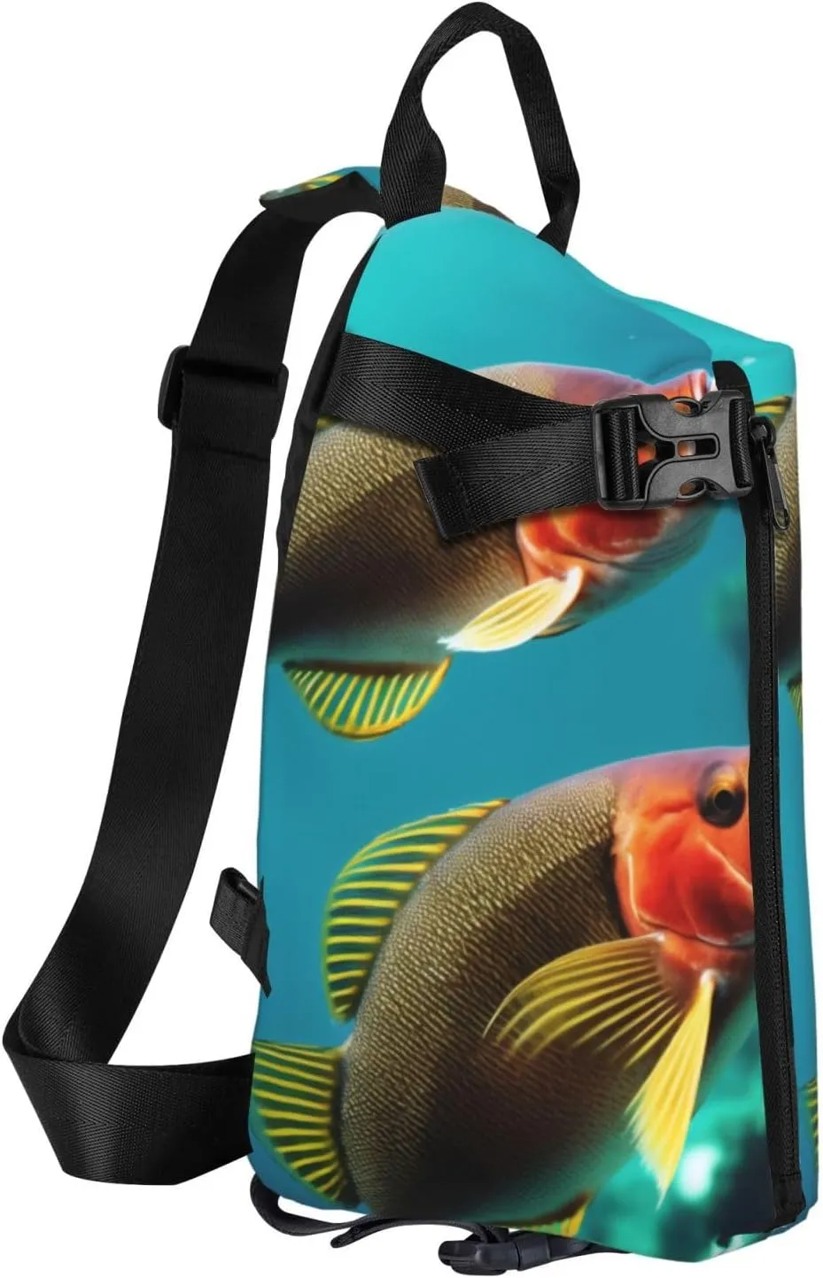 Print Flowers Sling Bags Crossbody Sling Backpack Travel Hiking Daypack Chest Bag For Man And Women