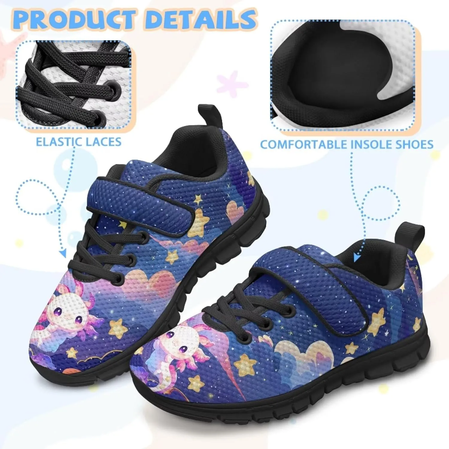 Print Shoes for Kids Boys Cute Shoes for Running Walking Slip On Shoes