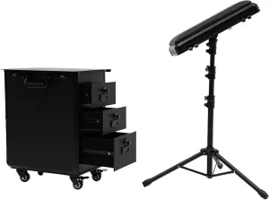 Professional Rolling Makeup Case, Trolley With Armrest Stand, Large Travel Organizer, Wheel Lock Train Case For Cosmetologists