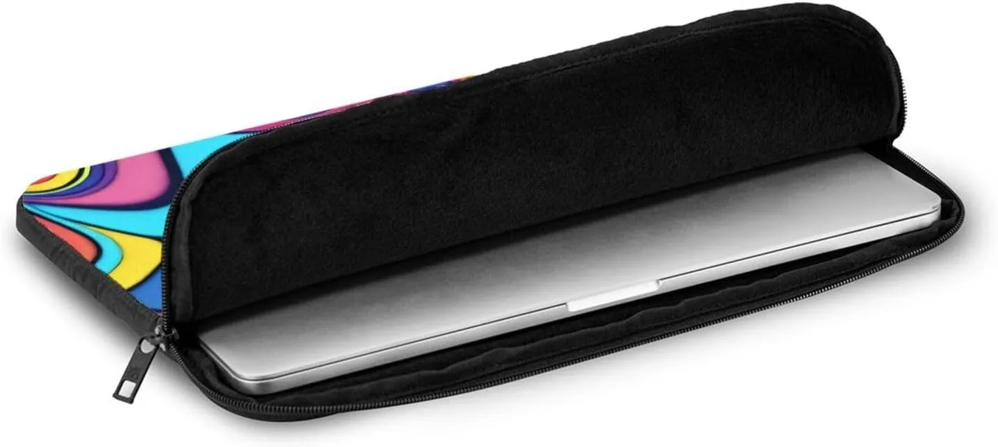 Psychedelic Colors Pattern Shockproof Portable Laptop 15 inch Sleeve Bag for Men and Women - Ideal for Business Travel, School, and Daily Use
