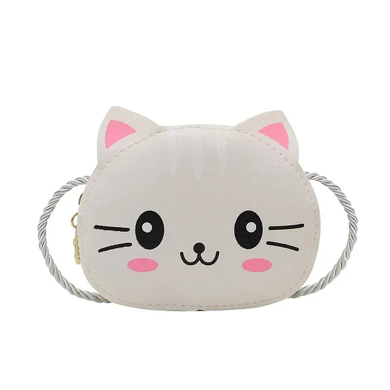 PU Leather Children's Small Shoulder Bags Lovely Cartoon Baby Girls Coin Purse Handbags Princess Accessories Crossbody Bag