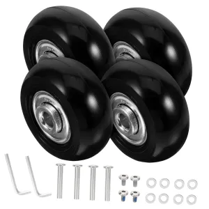 PU Silent Rubber Swivel Caster Wheels for Suitcase Replacement Wheels for Luggage Trolley Travel Bag Caster Wheels and Easy to Install
