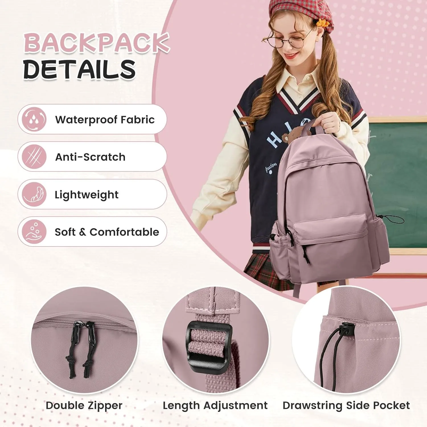 Purple Lightweight Gym Backpack for Women Men, Waterproof Sports Lightweight Travel Backpack Dance Casual Daypack Gym Bag