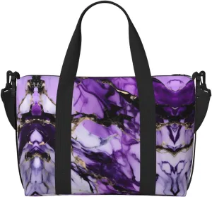 Purple Marble Travel Bags, Weekender Carry On For Women, Sports Gym Bag, Workout Duffel Bag,Overnight