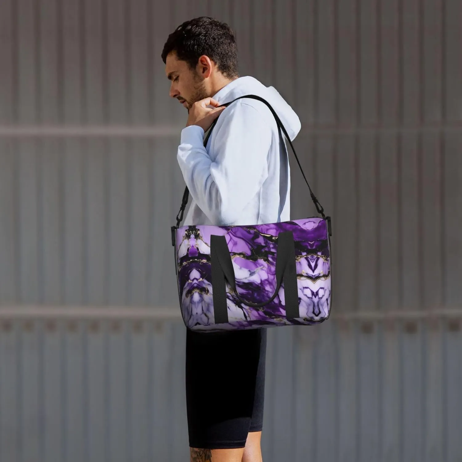 Purple Marble Travel Bags, Weekender Carry On For Women, Sports Gym Bag, Workout Duffel Bag,Overnight