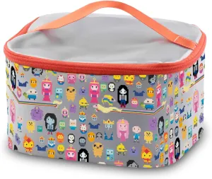 PXTIDY Adventure Cartoon Time Makeup Bag Classic Cartoon Characters Travel Toiletry Organizer Bag Anime Lover Gift