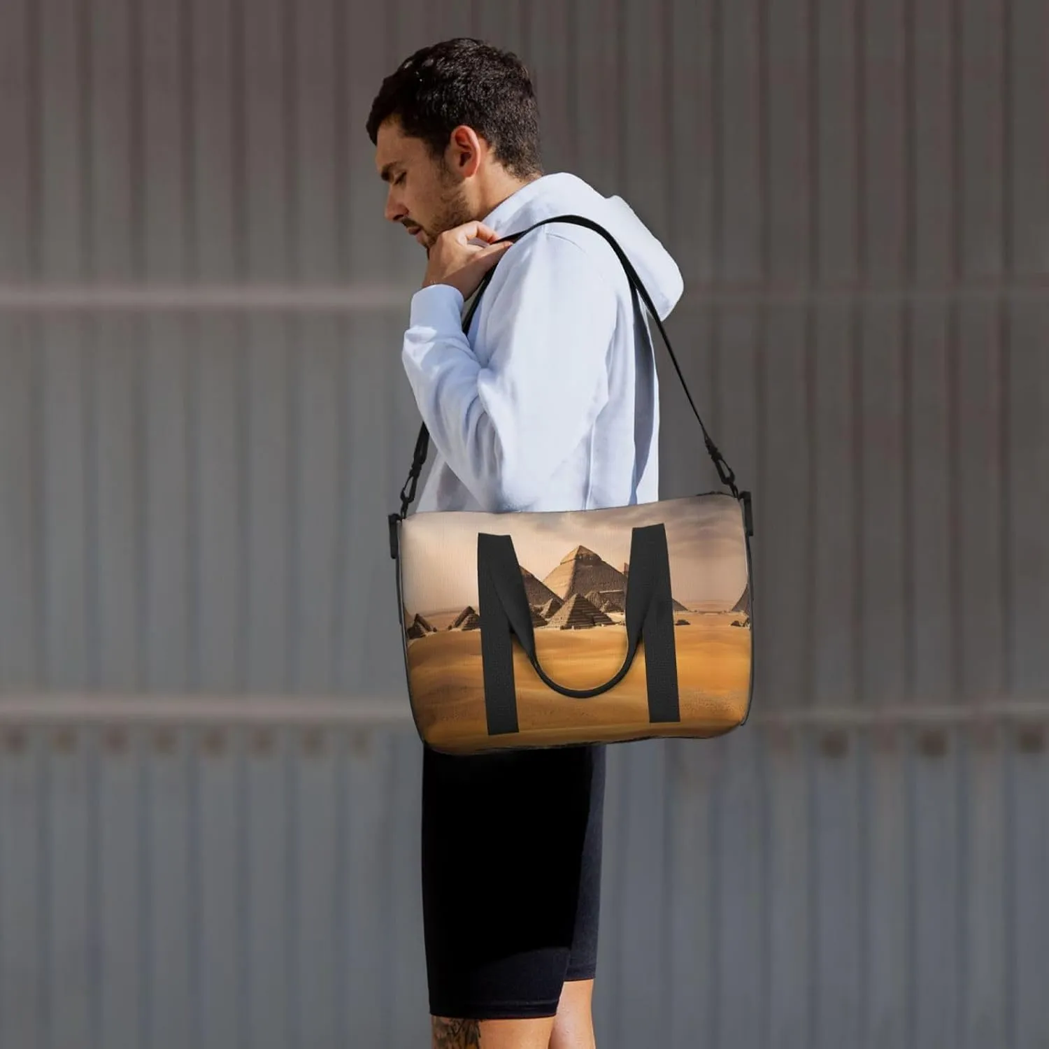 Pyramids Of Egypt Travel Duffel Bag Carry On Tote Bags For Men,Weekender Overnight Bag,Sports Tote Gym Bag